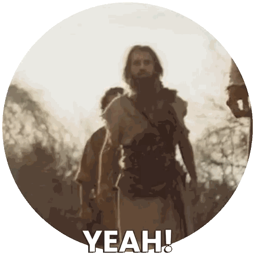 Man with Beard in Circle Saying Yeah