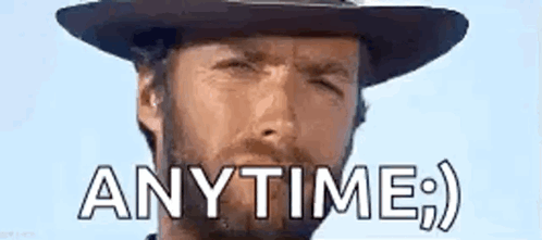 Man With Beard in Cowboy Hat Saying Anytime