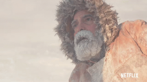 Man with Beard in Fur Coat with Netflix