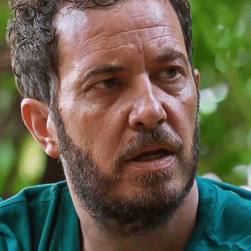 Man With Beard in Green Shirt Looking at Camera