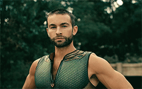 Man with Beard in Green Zipper Tank Top