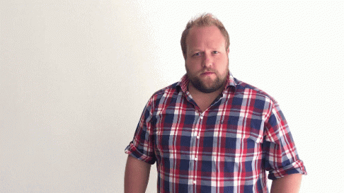 Man With Beard In Plaid Shirt GIF