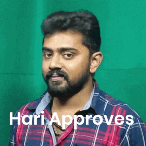 Man With Beard In Plaid Shirt Saying Hari Approves GIF