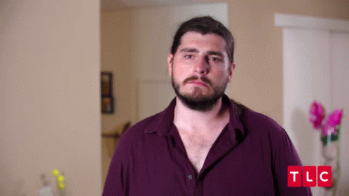 Man With Beard In Purple Shirt TLC GIF