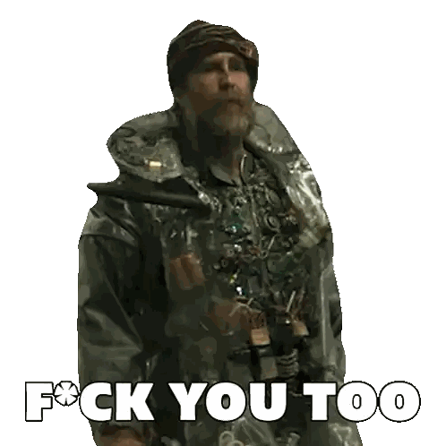 Man with Beard in Raincoat Saying F*ck You Too