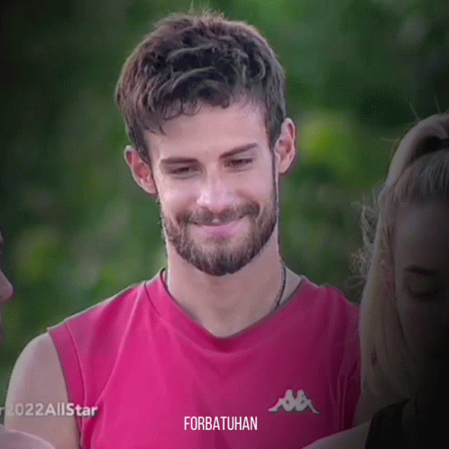 Man with Beard in Red Kappa Shirt