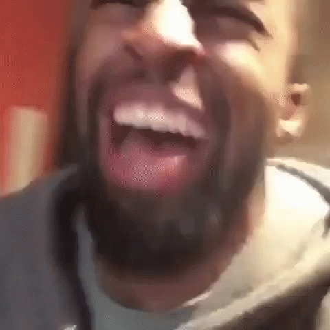 Man With Beard Laughing And Tongue Out GIF
