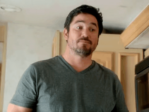 Man with Beard Making Funny Face