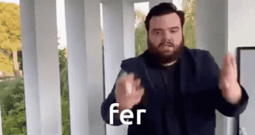 Man with Beard Making Funny Face Fer