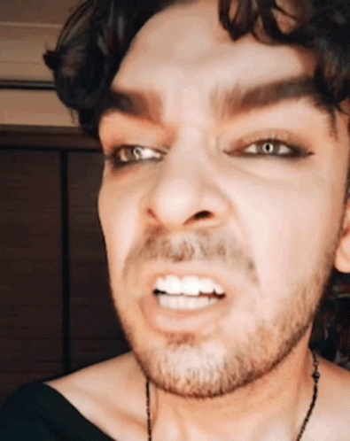Man With Beard Making Funny Face GIF