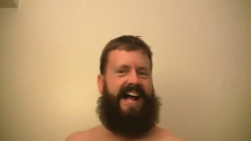 Man with Beard Making Funny Face