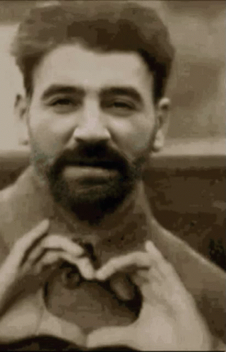 Man With Beard Making Heart Shape GIF
