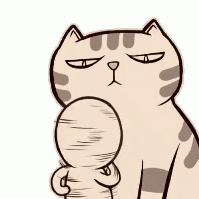 Man With Beard Next To Cartoon Cat