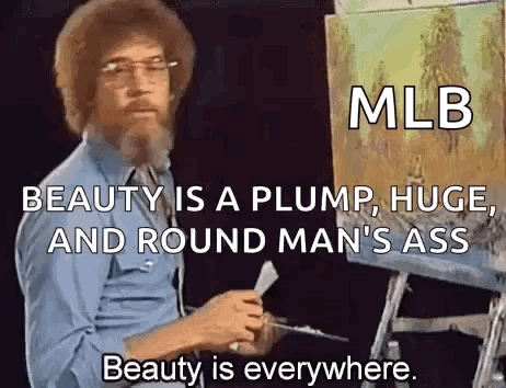 Man with Beard Painting MLB