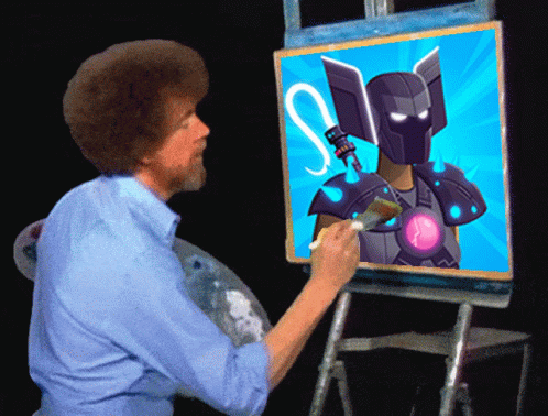 Man with Beard Painting Robot