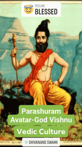 Man with Beard Parashuram Avatar God Vishnu Vedic Culture