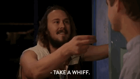 Man with Beard Pointing at Another