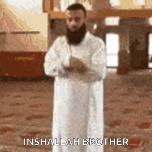 Man with Beard Praying Inshallah Brother