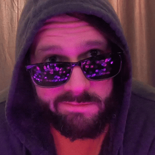 Man With Beard Purple Sunglasses Hoodie