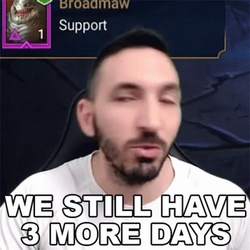 Man with Beard Saying 3 More Days