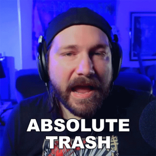 Man with Beard Saying Absolute Trash