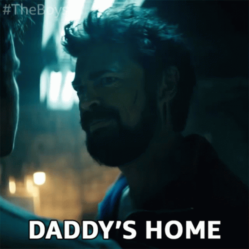 Man with Beard Saying Daddy's Home