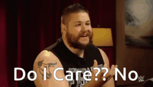 Man With Beard Saying Do I Care No