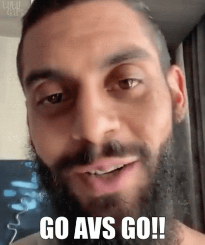 Man with Beard Saying Go Avs Go