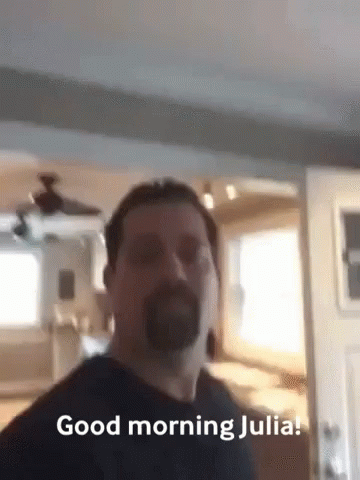 Man with Beard Saying Good Morning Julia
