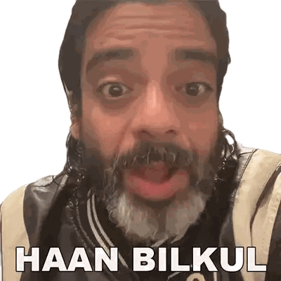 Man with Beard Saying Haan Bilkul