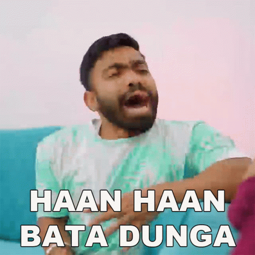 Man With Beard Saying Haan Haan Bata Dunga GIF