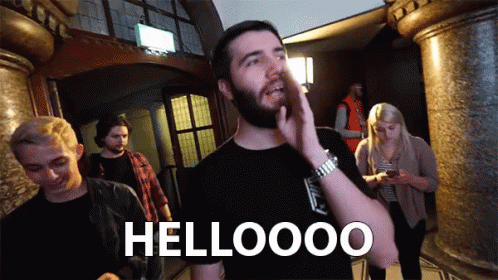 Man with Beard Saying Hello