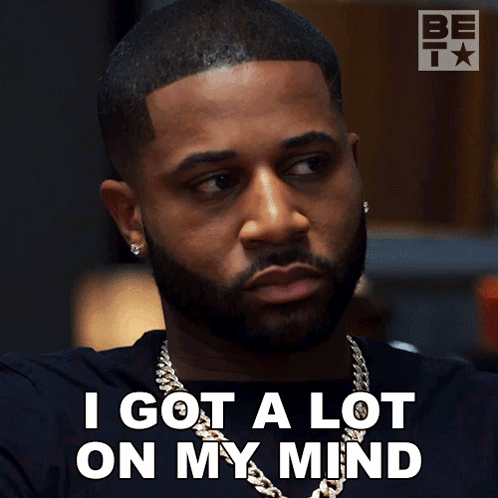 Man With Beard Saying I Got a Lot on My Mind