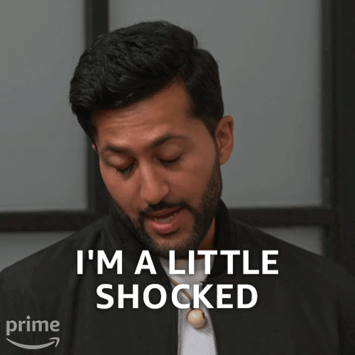 Man with Beard Saying I'm Little Shocked