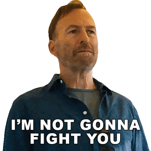 Man with Beard Saying I'm Not Gonna Fight You