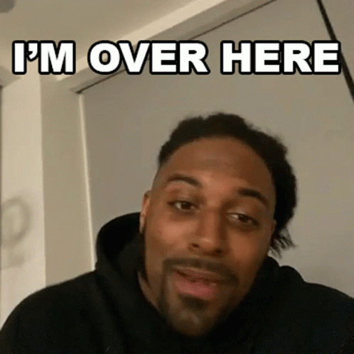 Man With Beard Saying I'm Over Here
