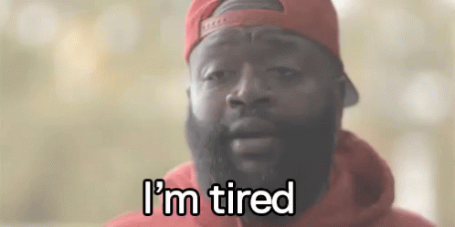 Man With Beard Saying I'm Tired