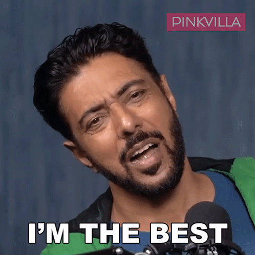 Man with Beard Saying Im The Best