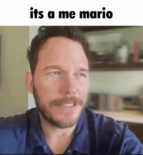 Man with Beard Saying Its a Me Mario