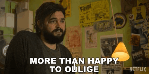 Man With Beard Saying More Than Happy GIF