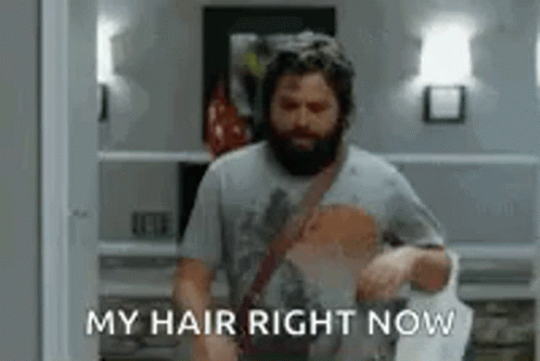 Man with Beard Saying My Hair Right Now