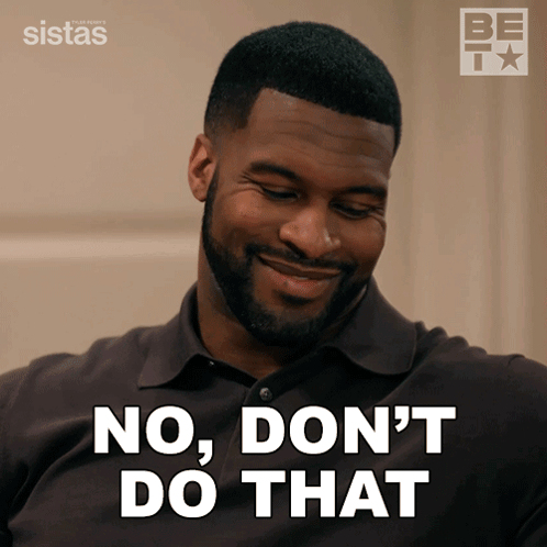 Man With Beard Saying No