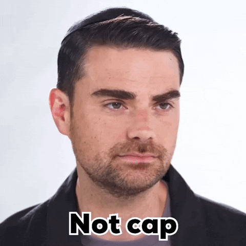 Man With Beard Saying Not Cap GIF