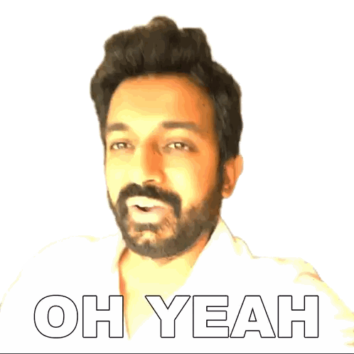 Man with Beard Saying Oh Yeah