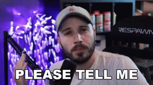 Man with Beard Saying Please Tell Me