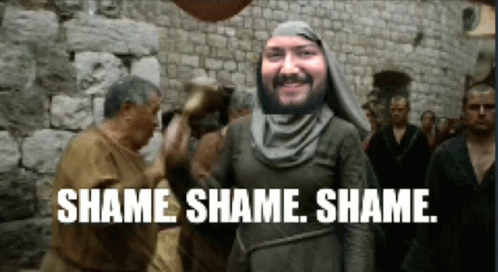 Man With Beard Saying Shame
