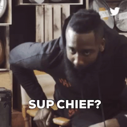 Man With Beard Saying Sup Chief GIF