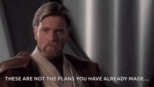 Man with Beard Saying These Are Not The Plans