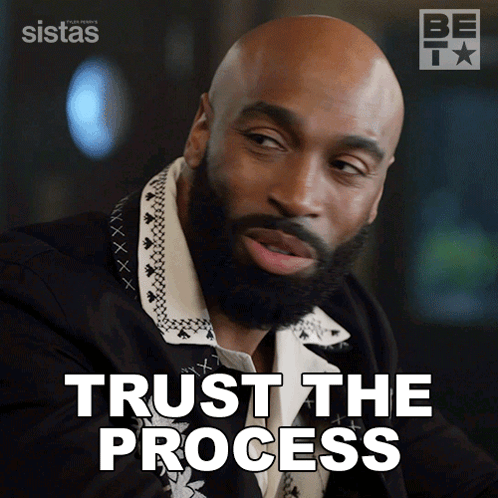 Man with Beard Saying Trust the Process