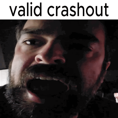 Man With Beard Saying Valid Crashout GIF